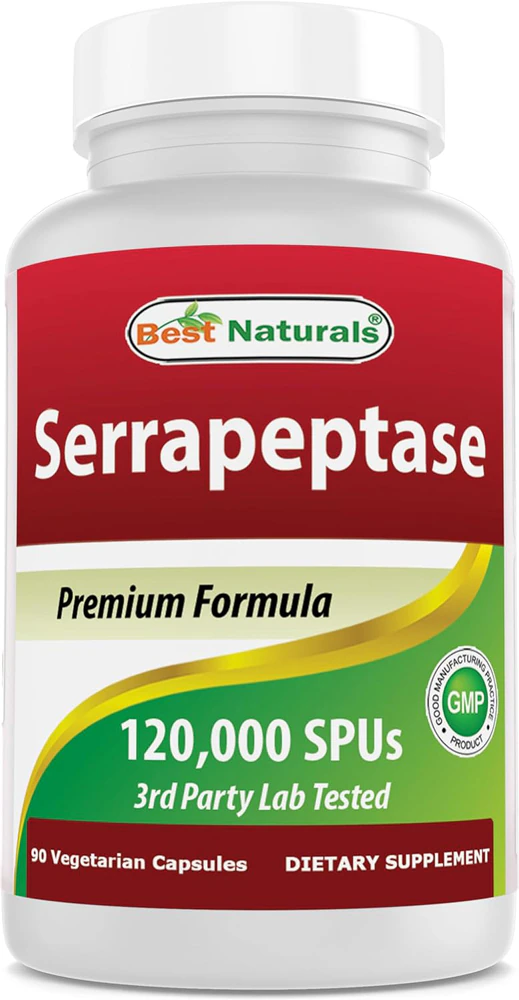 Best Naturals Serrapeptase -- 120000 SPU - 90 Vegetarian Capsules