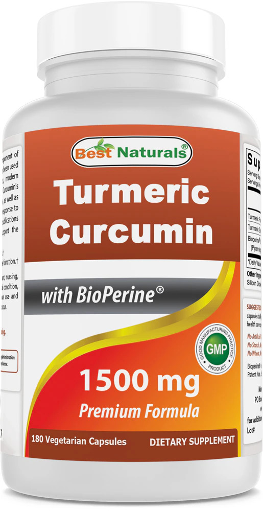 Best Naturals Turmeric Curcumin with BioPerine -- 1500 mg - 180 Veggie Capsules