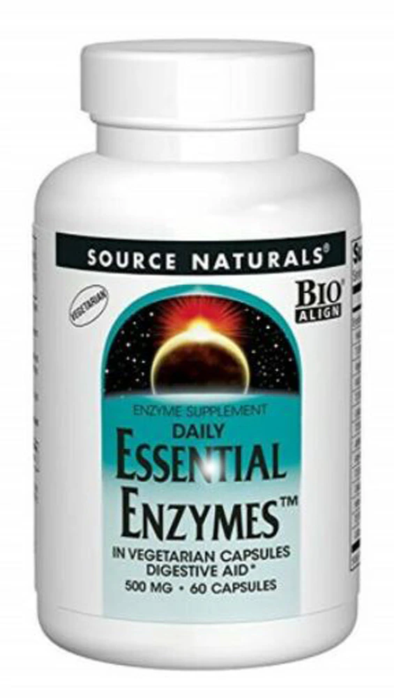 Source Naturals Daily Essential Enzymes? -- 500 mg - 60 Vegetarian Capsules