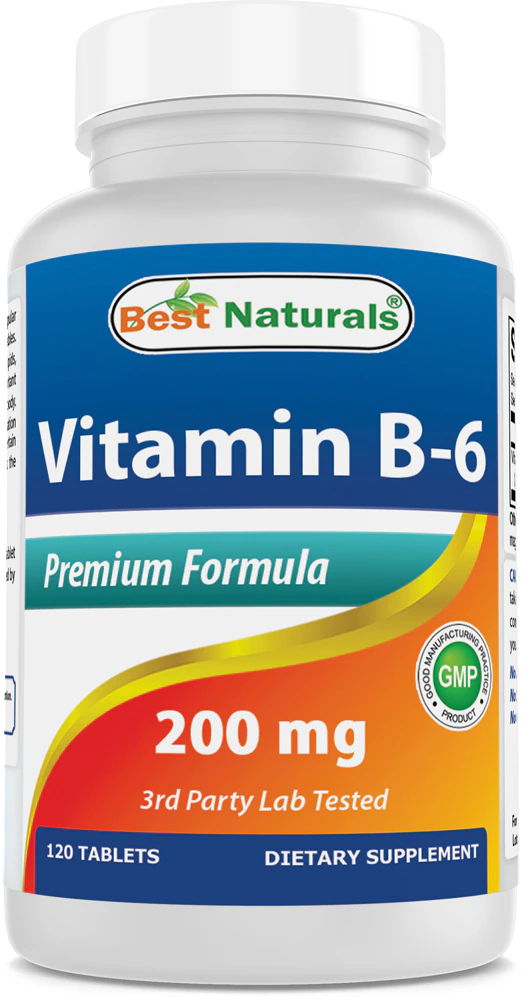 Best Naturals Vitamin B6 -- 200 mg - 120 Tablets