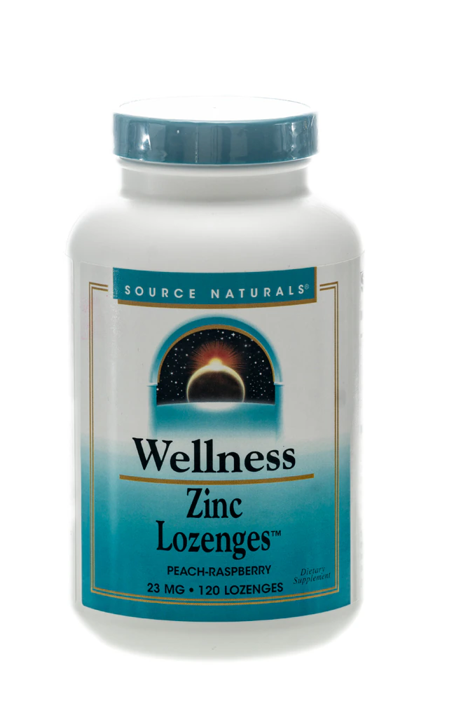 Source Naturals Wellness Zinc Lozenges? Peach-Raspberry -- 23 mg - 120 Lozenges