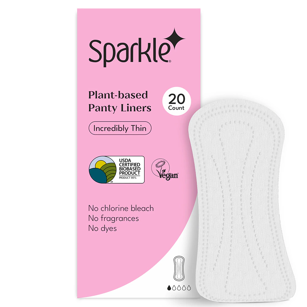 Sparkle Plant-Based Panty Liners -- 20 Liners