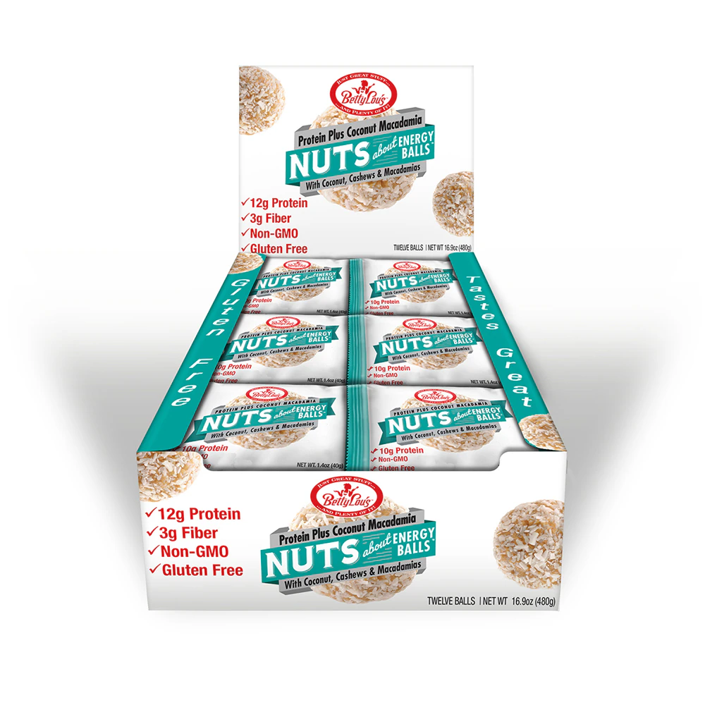 Betty Lou's Gluten Free Nuts about Energy Balls Protein Plus Coconut Macadamia -- 12 Balls