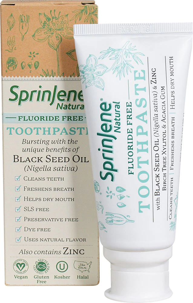 Sprinjene Natural Fluoride Free Toothpaste with Black Seed Oil & Zinc -- 3.5 oz