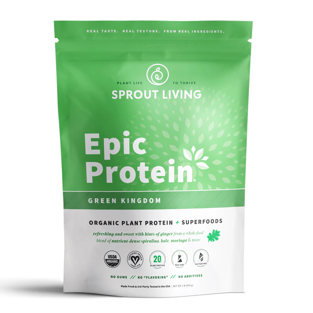 Sprout Living Epic Protein - Organic Plant Protein and Superfoods Green Kingdom -- 1 lb