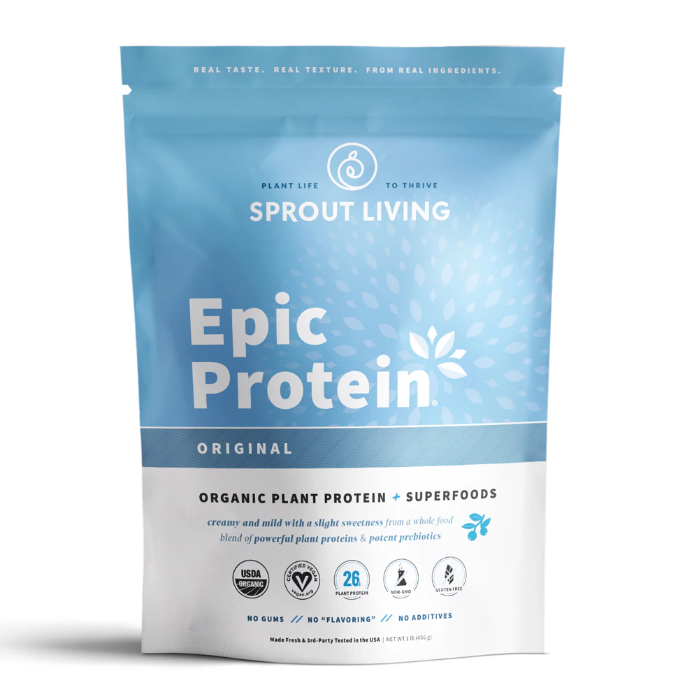 Sprout Living Epic Protein - Organic Plant Protein and Superfoods Original Unflavored -- 16 lb