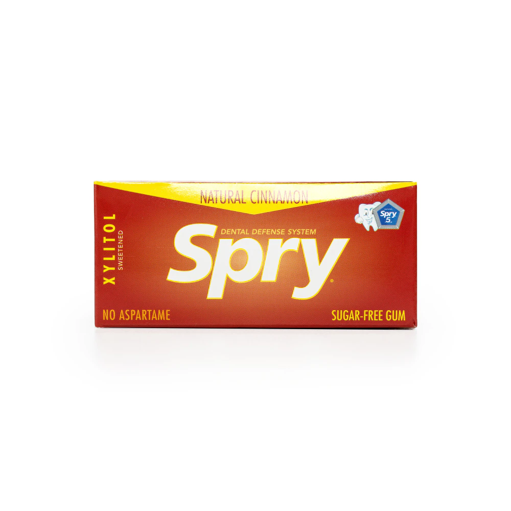 Spry Dental Defense Sugar-Free Gum with Xylitol Natural Cinnamon -- 10 Pieces Each / 20 Pack