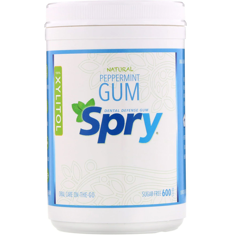 Spry Dental Defense Sugar-Free Gum with Xylitol Natural Peppermint -- 550 Pieces
