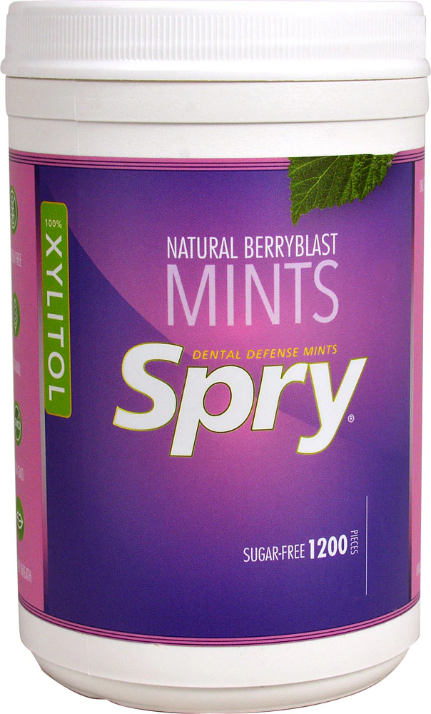 Spry Dental Defense Xylitol Mints Sugar-Free Berryblast -- 1200 Pieces