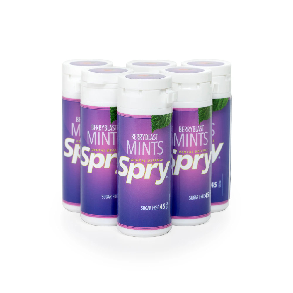 Spry Dental Defense Xylitol Mints Sugar-Free Berryblast -- 45 Mints Each / Pack of 6