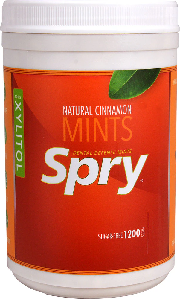 Spry Dental Defense Xylitol Mints Sugar-Free Cinnamon -- 1200 Mints