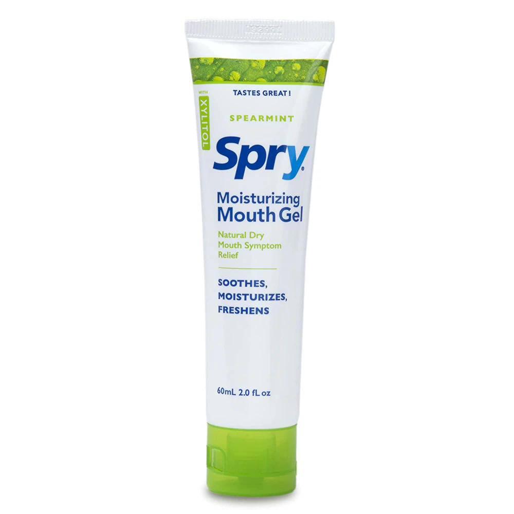 Spry Moisturizing Mouth Gel with Xylitol for Dry Mouth Spearmint -- 2 oz