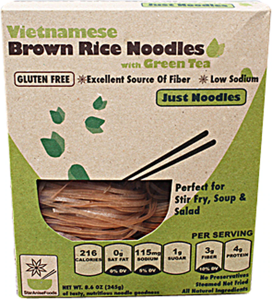 Star Anise Foods Vietnamese Brown Rice Noodles with Organic Green Tea -- 8.6 oz