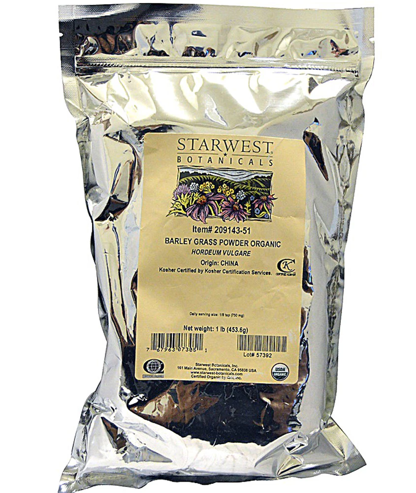 Starwest Botanicals Organic Barley Grass Powder -- 1 lb