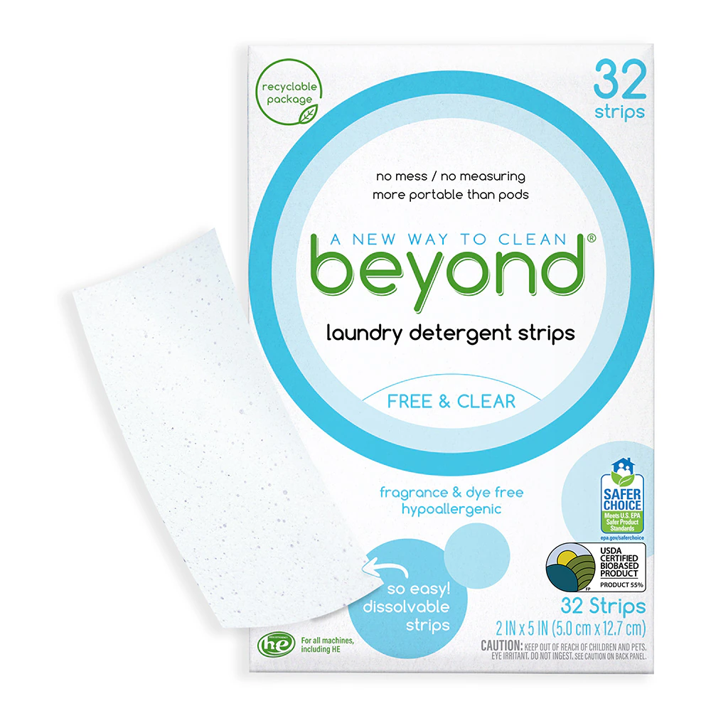 Beyond Laundry Detergent Sheets 32 Loads Free & Clear -- 32 Strips