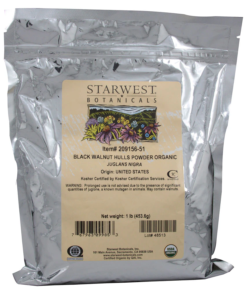 Starwest Botanicals Organic Black Walnut Hulls Powder -- 1 lb