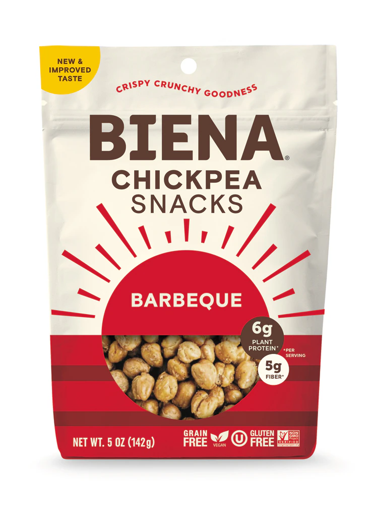 Biena Chickpea Snacks Gluten Free Grain Free Barbeque -- 5 oz