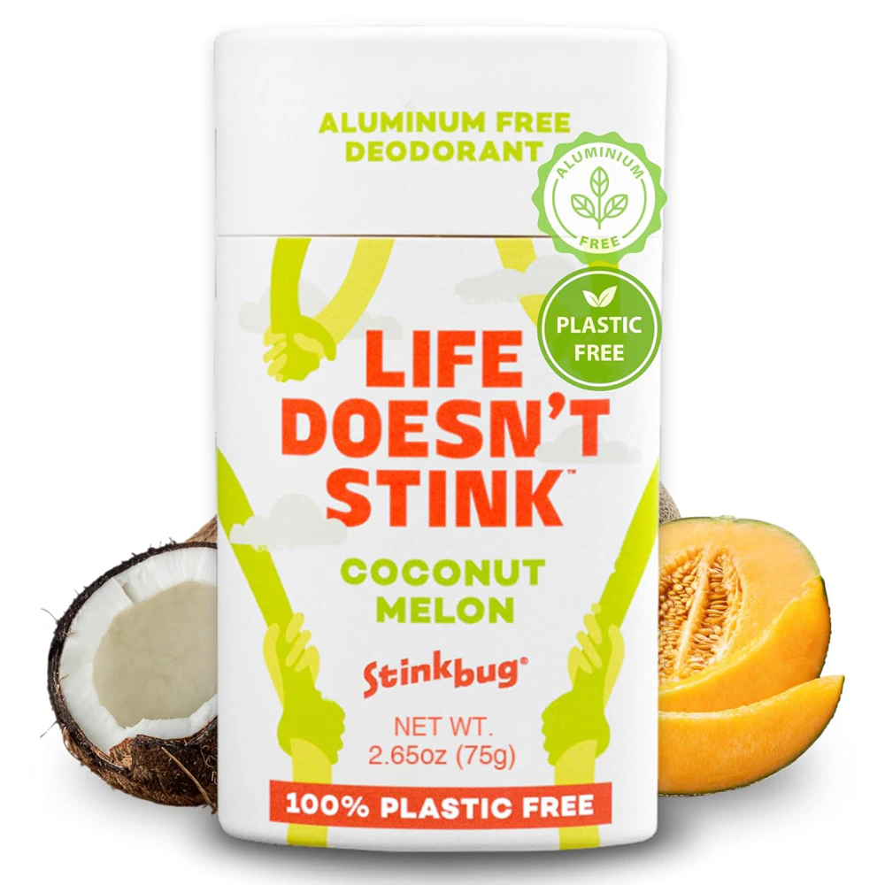 Stinkbug Naturals Aluminum Free Deodorant Plastic Free - Coconut Melon -- 2.65 oz