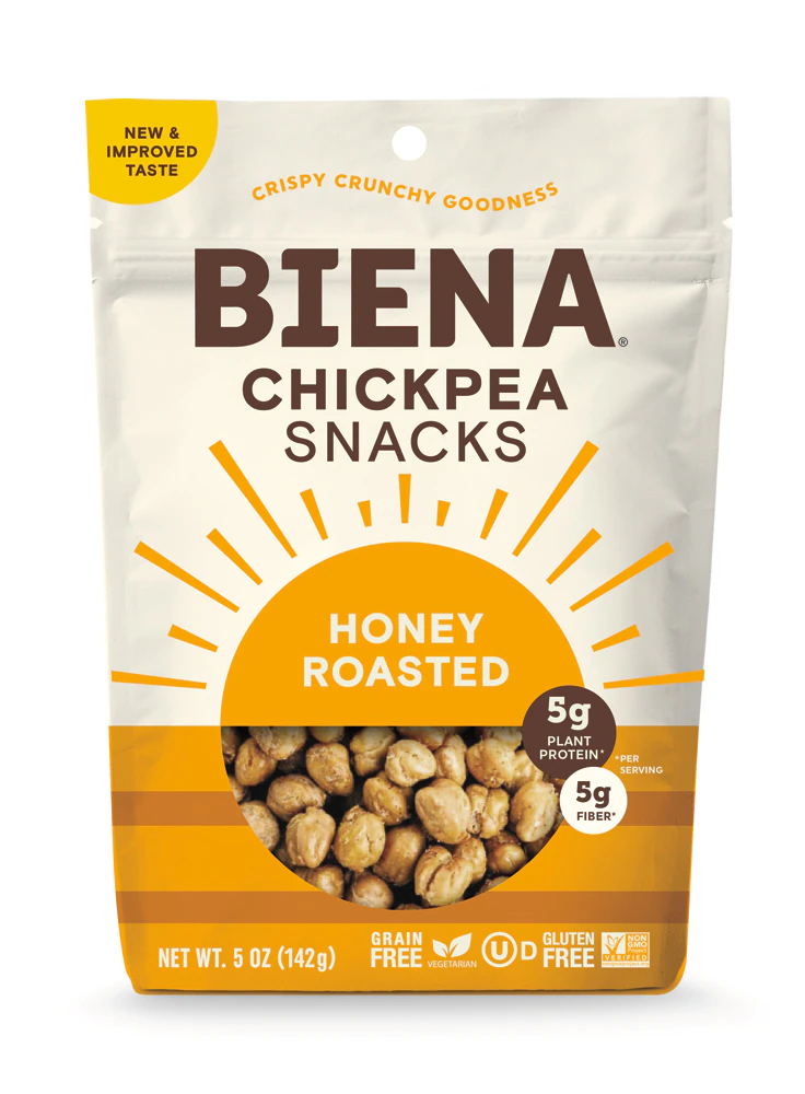 Biena Chickpea Snacks Gluten Free Grain Free Honey Roasted -- 5 oz