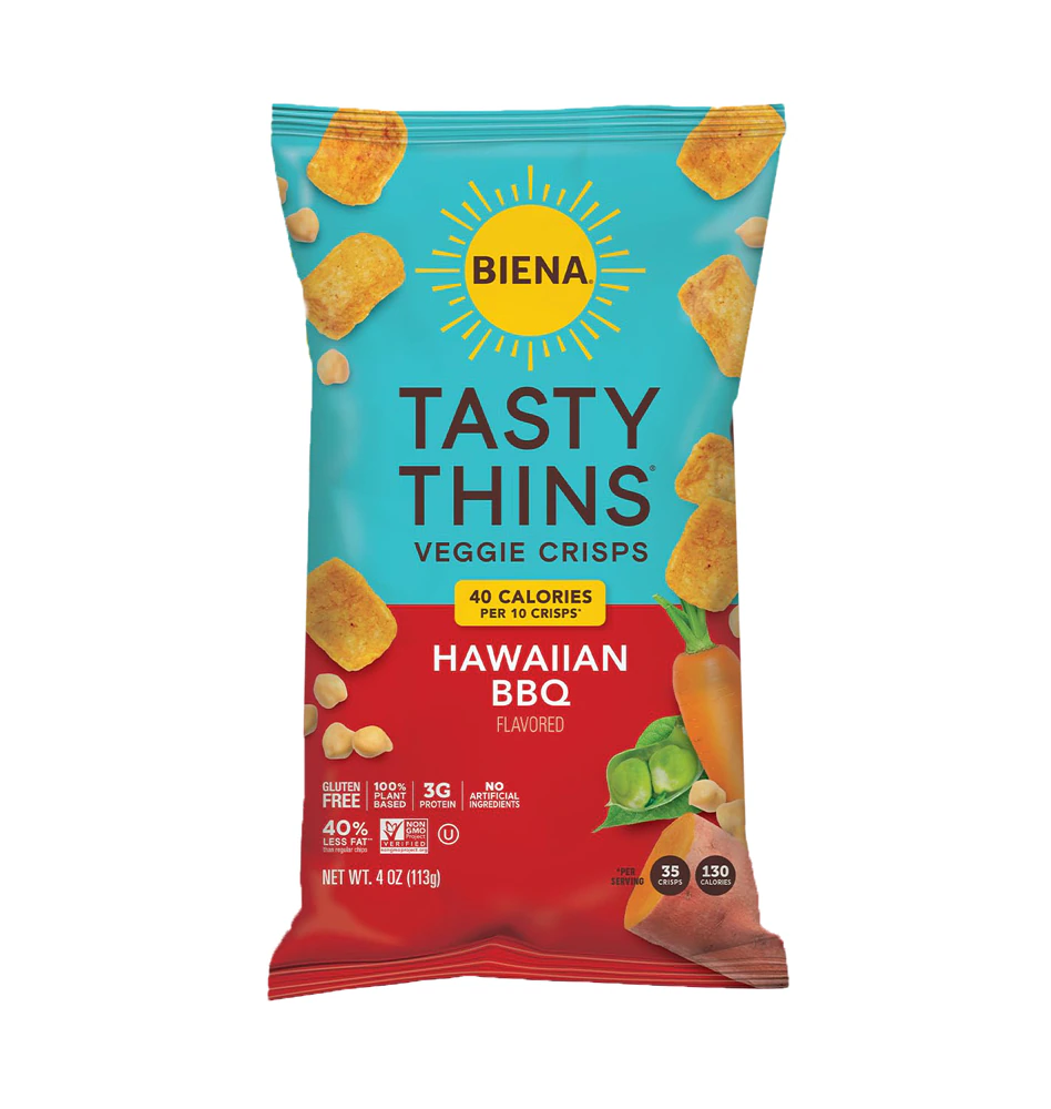 Biena Tasty Thins Gluten Free Hawaiian BBQ -- 4 oz