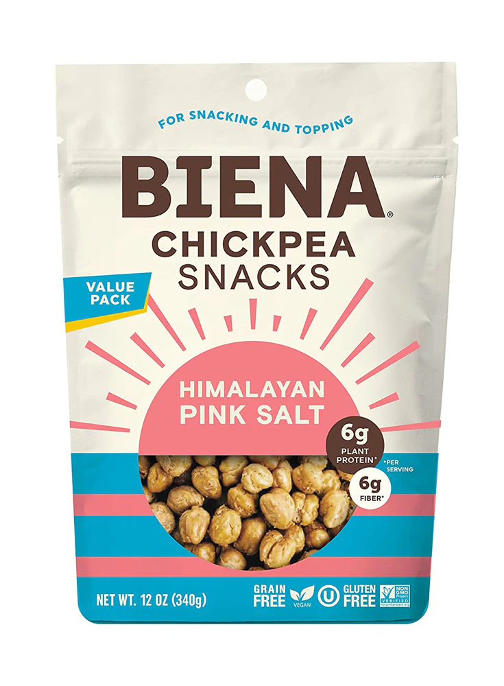 Biena Value Size Chickpea Snacks Gluten Free Grain Free Himalayan Pink Salt -- 12 oz
