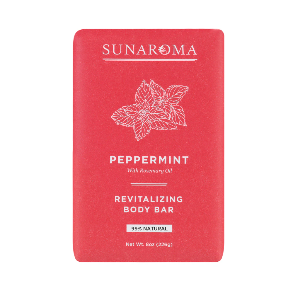Sunaroma Body Bar Soap Peppermint Oil -- 8 oz