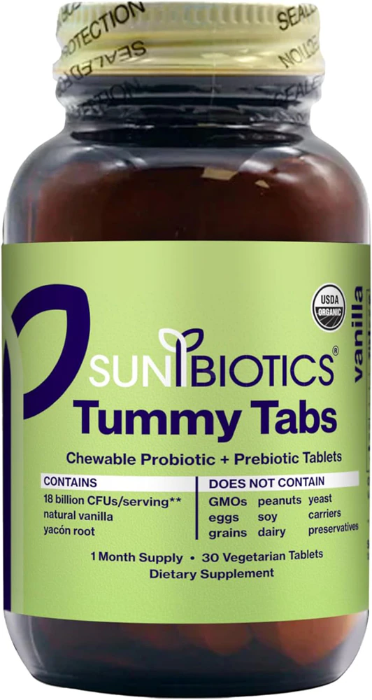 Sunbiotics Potent Probiotics with Organic Yacon Root Prebiotics -- 18 billion cells - 30 Vegetarian Tablets