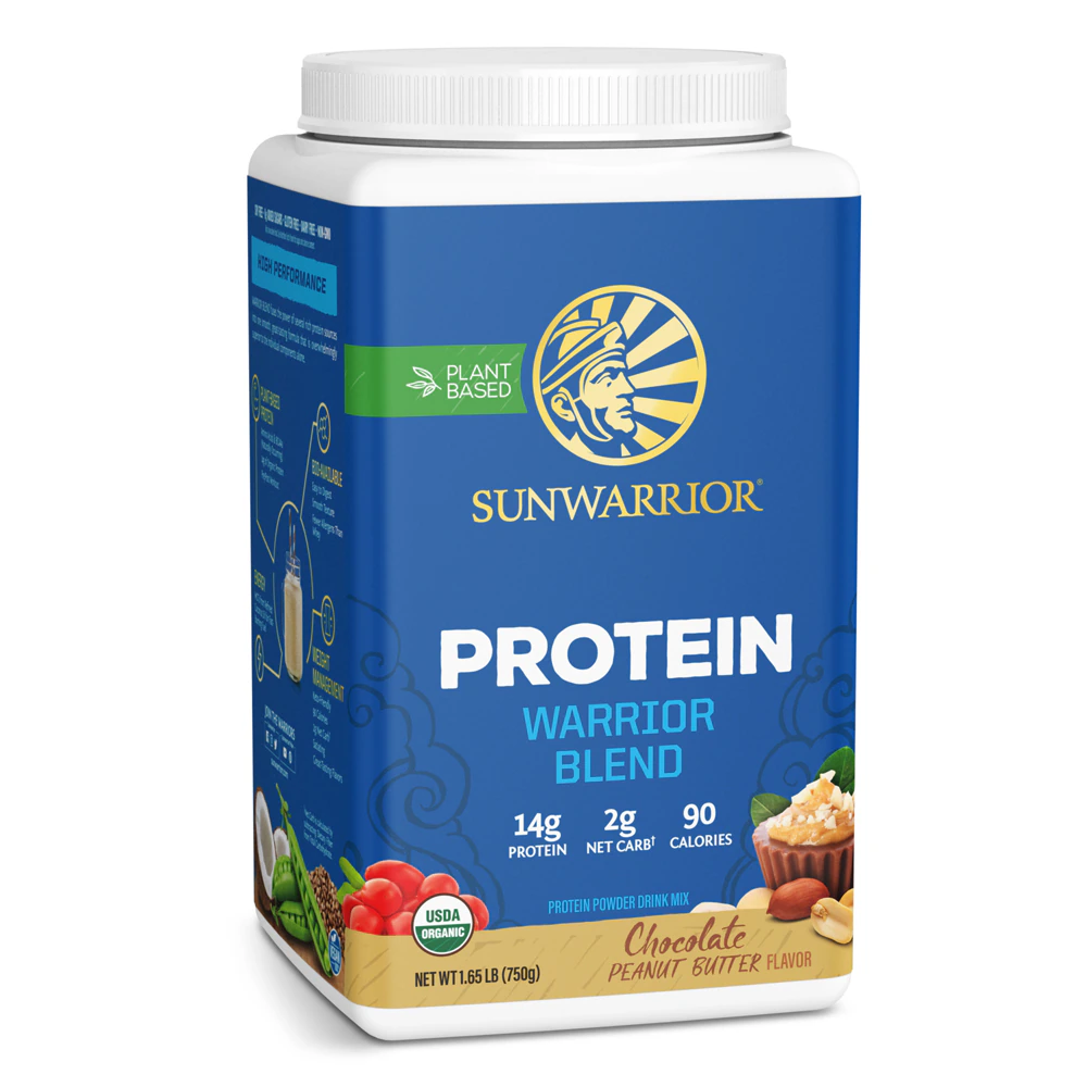Sunwarrior Warrior Blend Organic Protein Chocolate Peanut Butter -- 1.65 lb