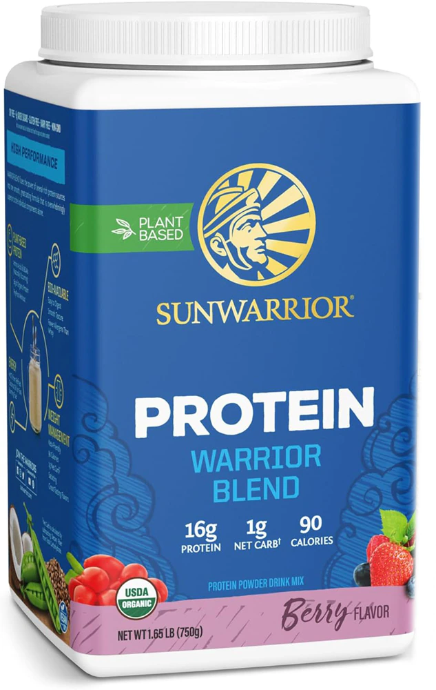 Sunwarrior Warrior Blend Plant Based Organic Protein Berry -- 1.65 lbs