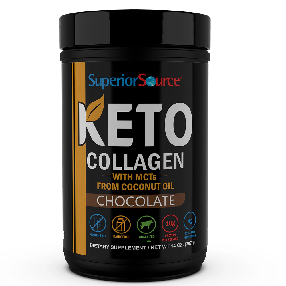 Superior Source Keto Collagen with MCT's Chocolate -- 14 oz