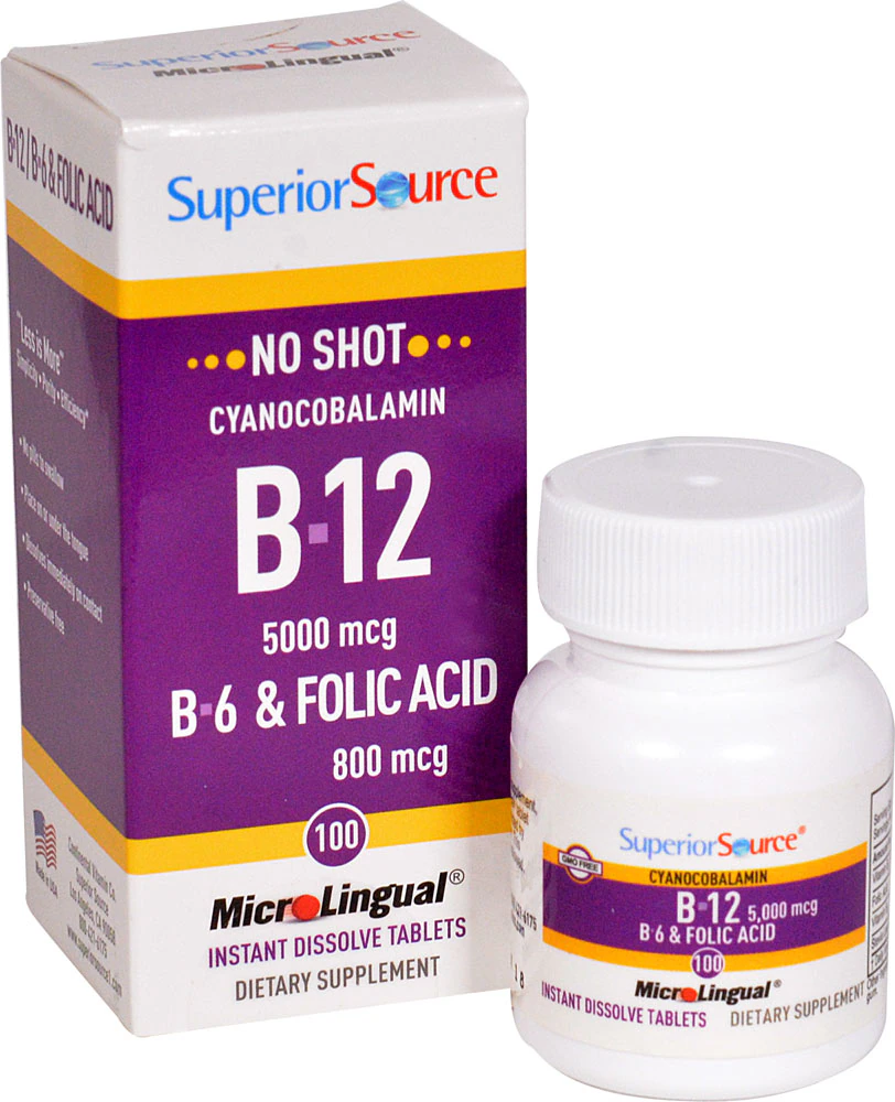 Superior Source No Shot B-12 B-6 & Folic Acid -- 100 MicroLingual? Tablets