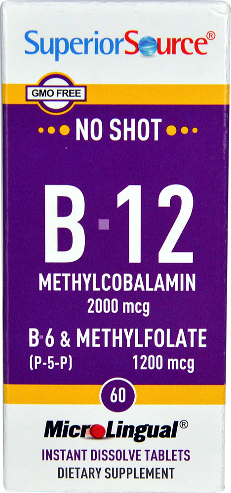 Superior Source No Shot B-12 B-6 & Methylfolate -- 60 MicroLingual Tablets
