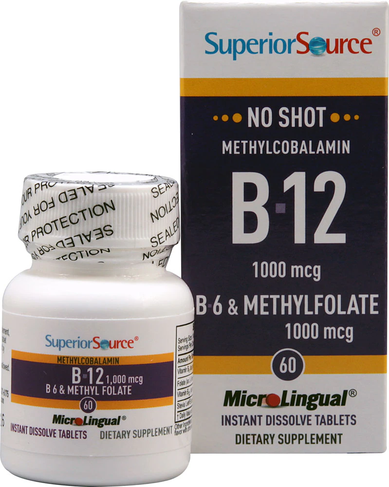 Superior Source No Shot B-12 B-6 & Methylfolate -- 60 MicroLingual Tablets