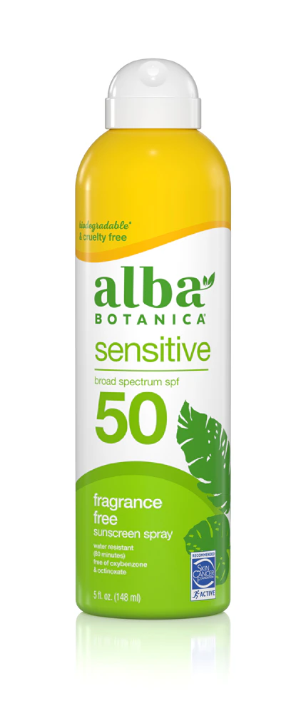 Alba Botanica Sensitive Sunscreen Spray SPF 50 Fragrance Free -- 6 fl oz