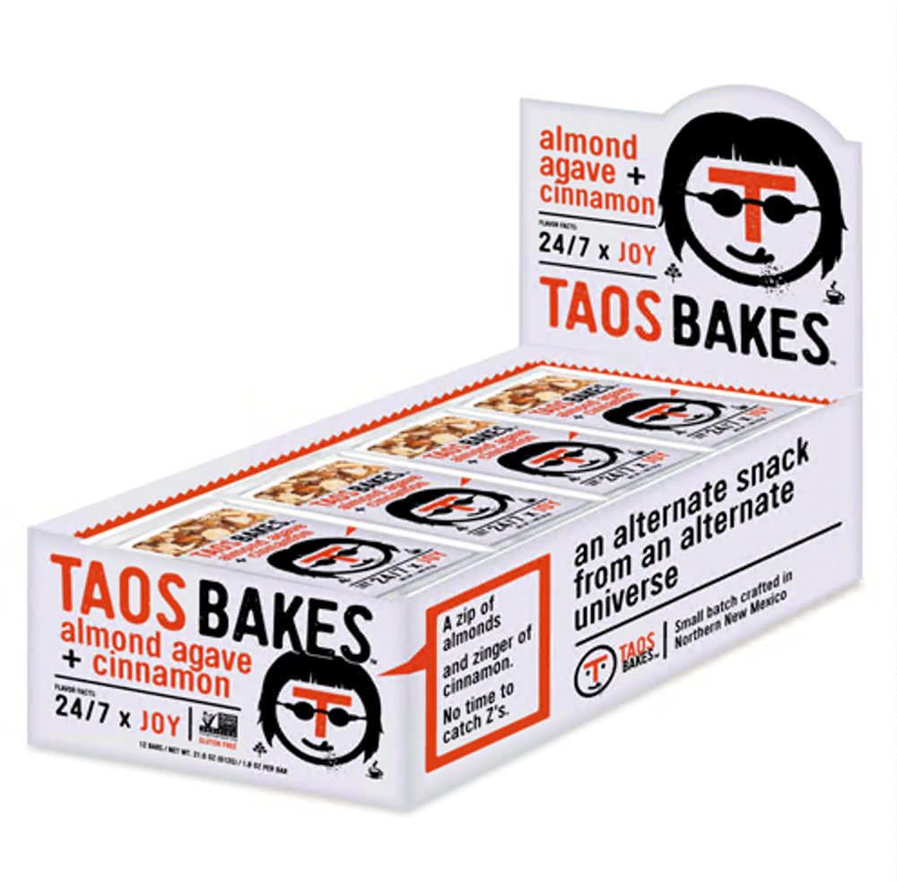 Taos Mountain Taos Bakes - Energy Bar Gluten Free Almond Agave & Cinnamon -- 1.8 oz Each / Pack of 12