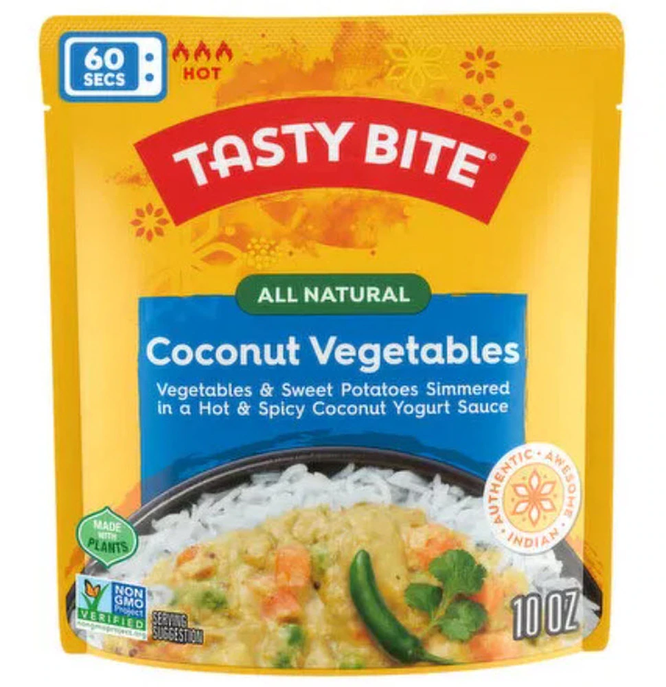 Tasty Bite Gluten Free Non-GMO All Natural Coconut Vegetables -- 10 oz