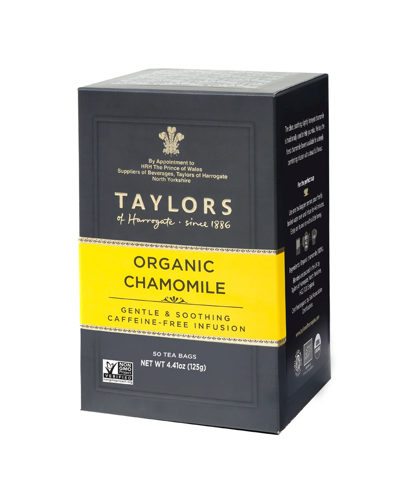 Taylors of Harrogate Organic Herbal Tea Caffeine Free Chamomile -- 50 Tea Bags