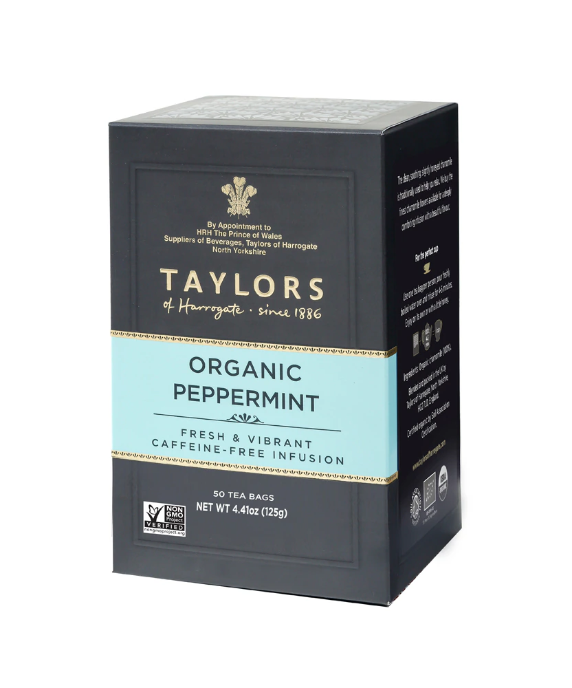 Taylors of Harrogate Organic Herbal Tea Caffeine Free Peppermint -- 50 Tea Bags