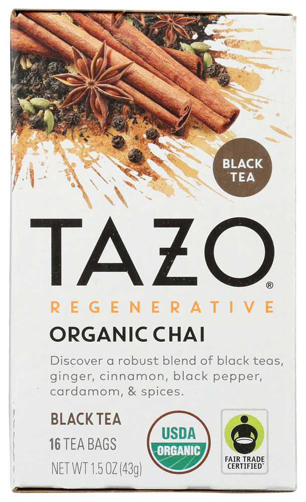 Tazo Regenerative Organic Chai Tea -- 16 Tea Bags