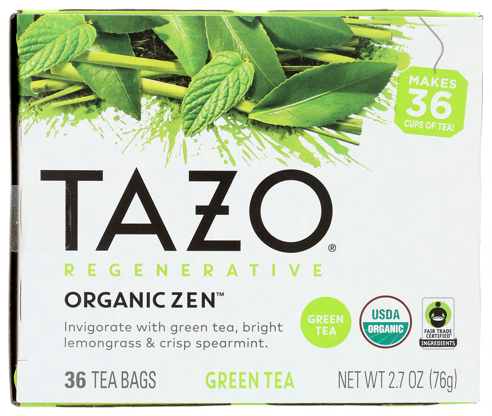 Tazo Regenerative Organic Zen Tea -- 36 Tea Bags