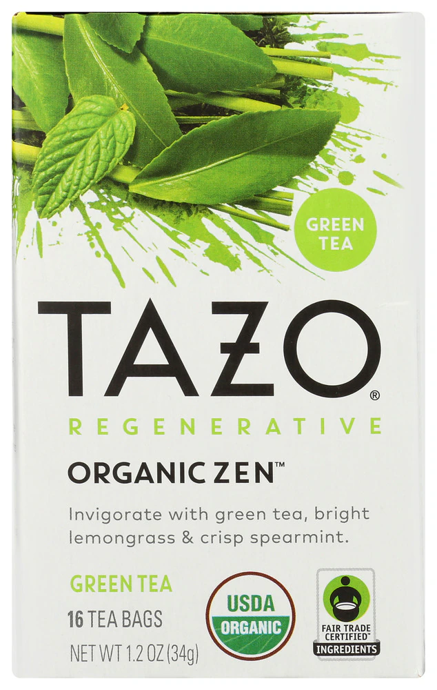 Tazo Regenerative Organic Zen Tea -- 16 Tea Bags