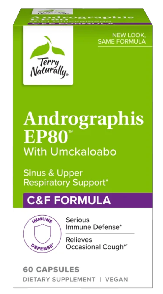 Terry Naturally Andrographis EP80 with Umckaloabo -- 60 Capsules