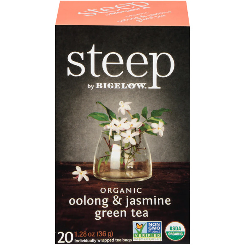 Bigelow Tea Steep Organic Green Tea Oolong & Jasmine -- 20 Tea Bags