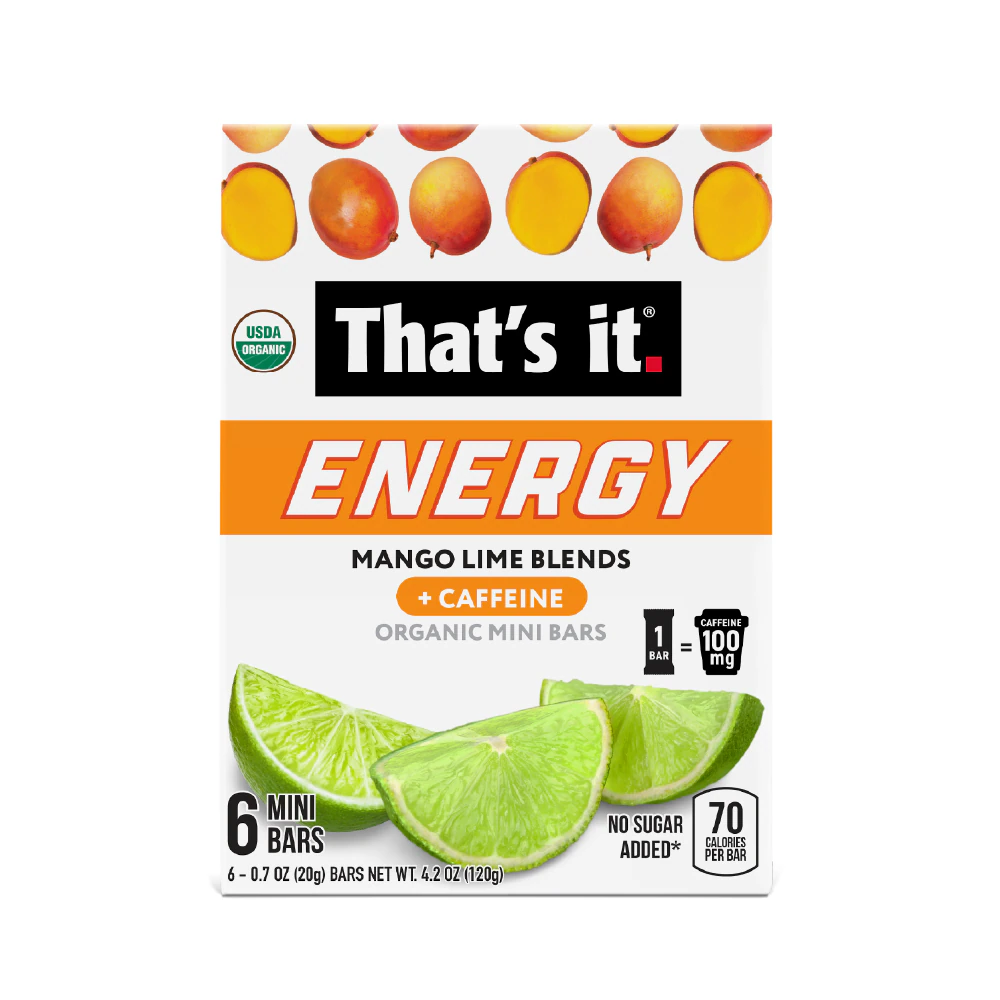 That's It Mini Bars Organic Energy + Caffeine Mango Lime Blends -- 6 Mini Bars