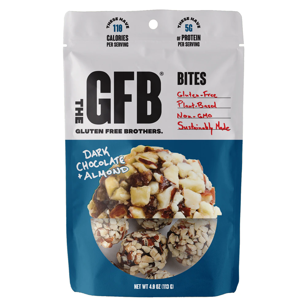 The GFB Gluten Free Bites Dark Chocolate + Almond -- 4 oz