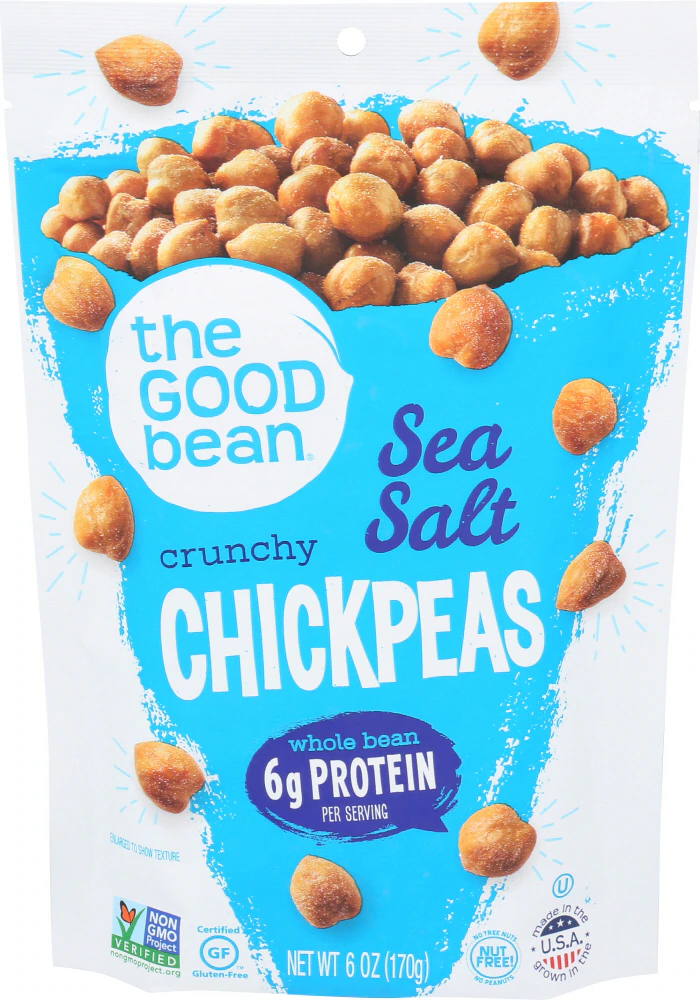 The Good Bean Chickpea Snacks Gluten Free Sea Salt -- 6 oz