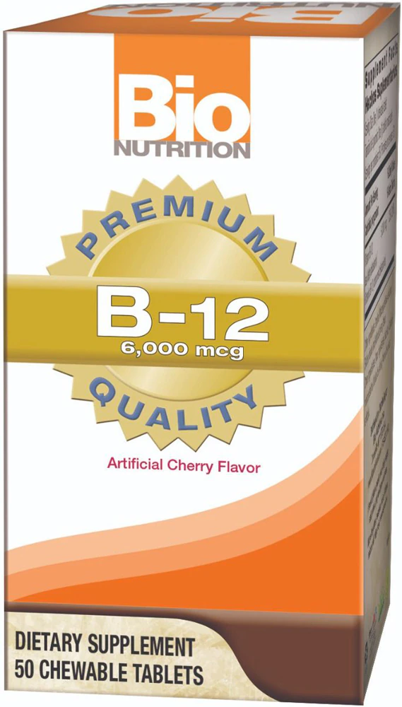 Bio Nutrition B-12 Cherry -- 6000 mcg - 50 Chewable Tablets