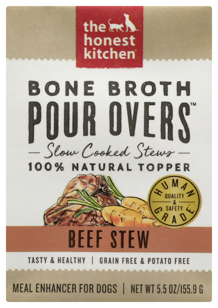 The Honest Kitchen Dog Food Topper Bone Broth Pour Overs Beef Stew -- 5.5 oz