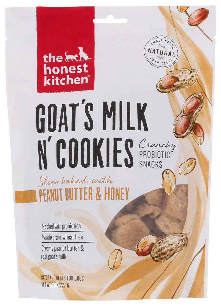 The Honest Kitchen Goat's Milk N' Cookies Dog Treats Peanut Butter & Honey -- 8 oz