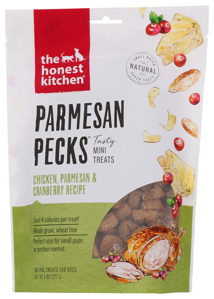 The Honest Kitchen Parmesan Pecks Mini Dog Treats Chicken & Cranberry -- 8 oz